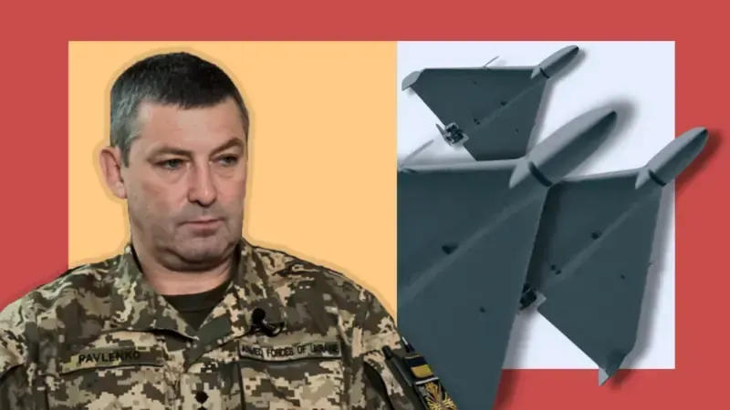 Колаж, полковник та шахеди
