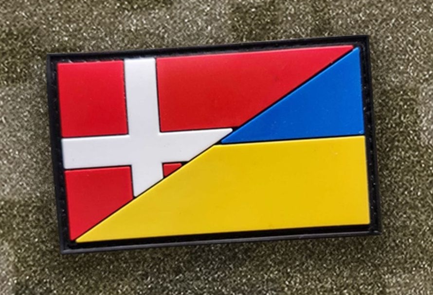 Ukraine and Denmark flags
